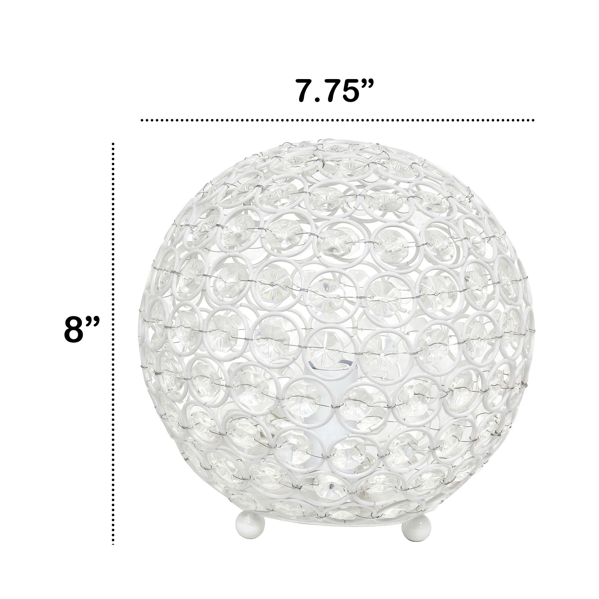 Lalia Home Elipse 8" High White Orb Accent Table Lamp