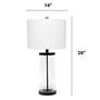 Lalia Home Entrapped Glass and Black Metal Table Lamp