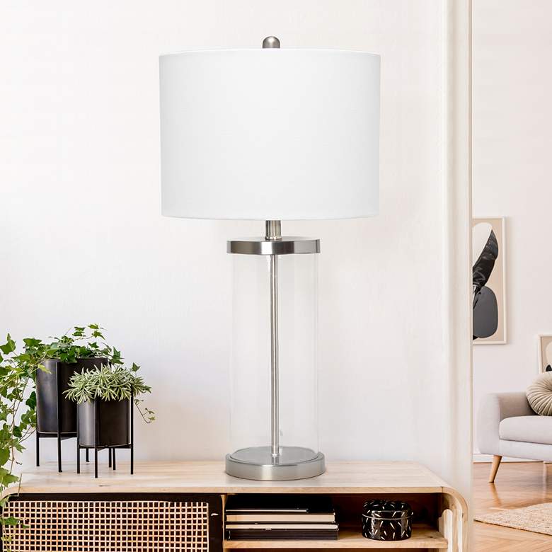 Image 1 Lalia Home Entrapped Glass and Brushed Nickel Table Lamp