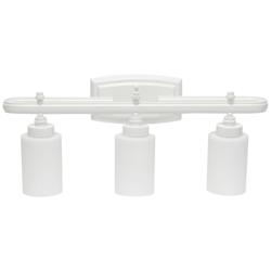 Lalia Home Essentix 23 1/2" Wide 3-Light White Vanity Bath Fixture