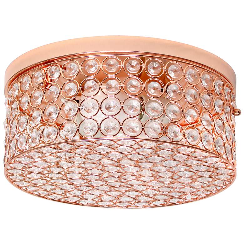 Image 1 Lalia Home Glamorous 2 Light 12 Inch Round Flush Mount, Rose Gold