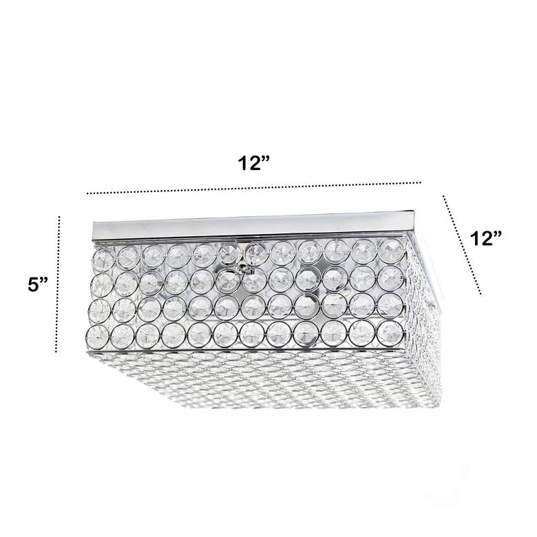 Image 3 Lalia Home Glamorous 2 Light 12 Inch Square Flush Mount, Chrome more views