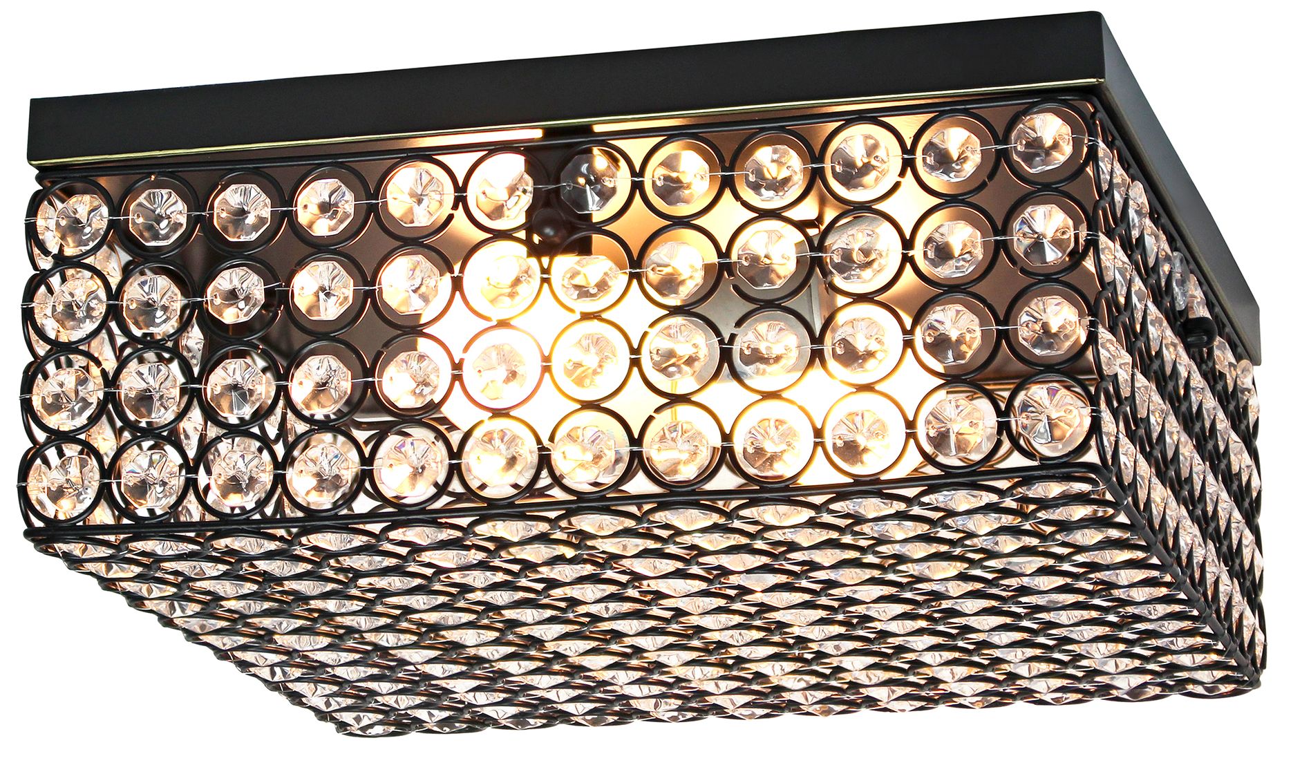 Lalia Home Glamorous 2 Light 12 Inch Square Flush Mount, Restoration Bronze in scene