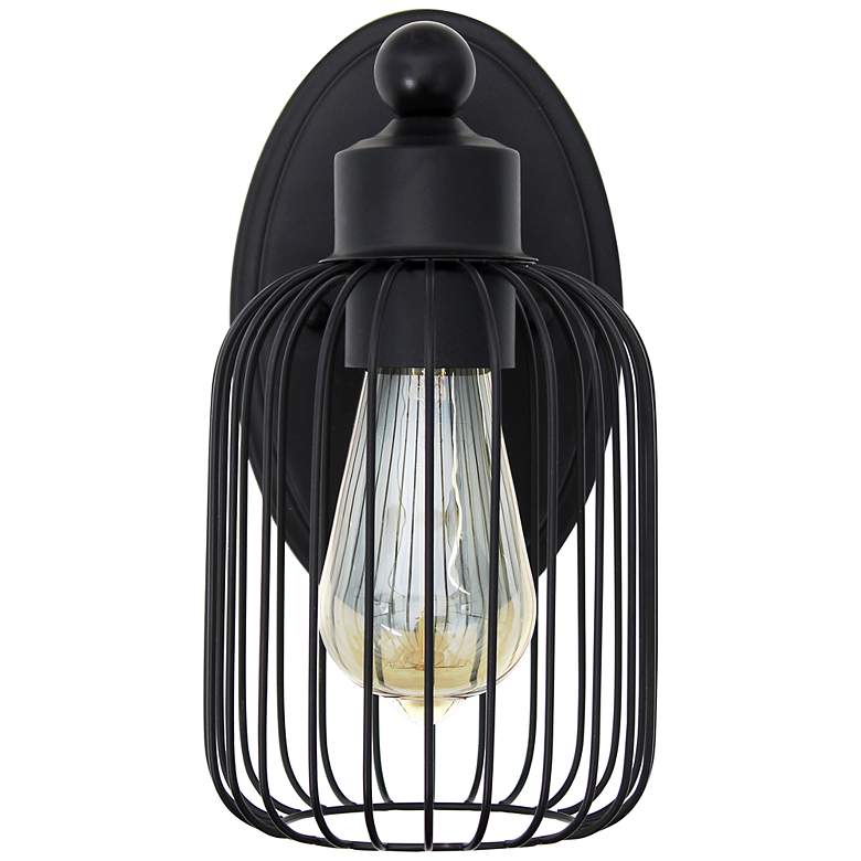 Image 1 Lalia Home Ironhouse 10.5 inch 1Lt Decorative Cage Wall Sconce, Black