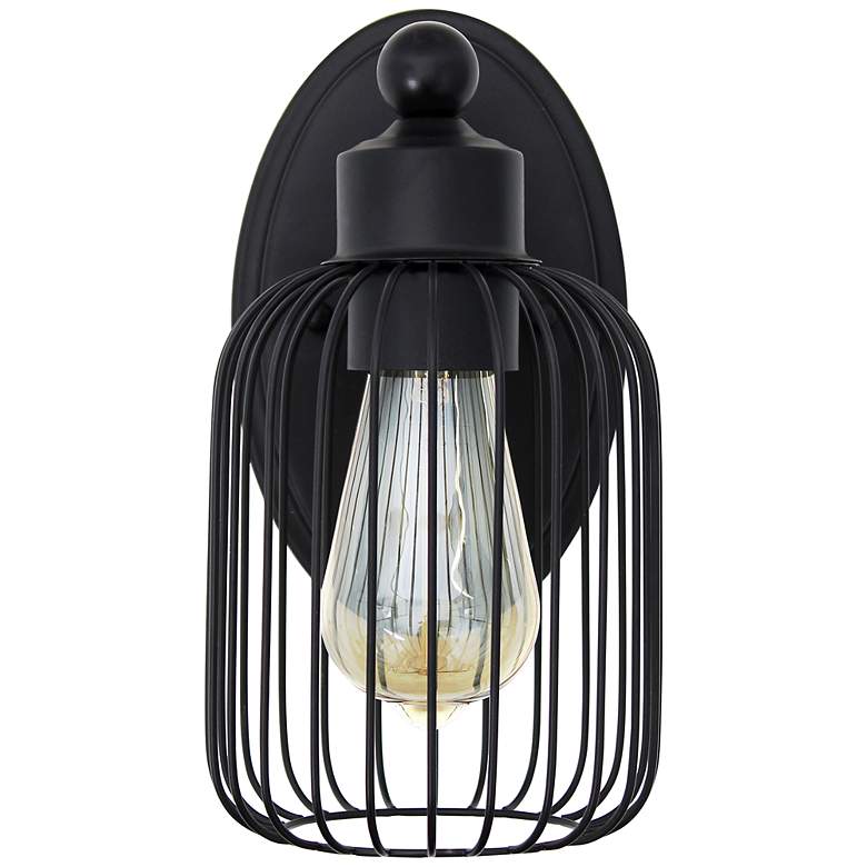 Image 1 Lalia Home Ironhouse 10.5" 1Lt Decorative Cage Wall Sconce, Black