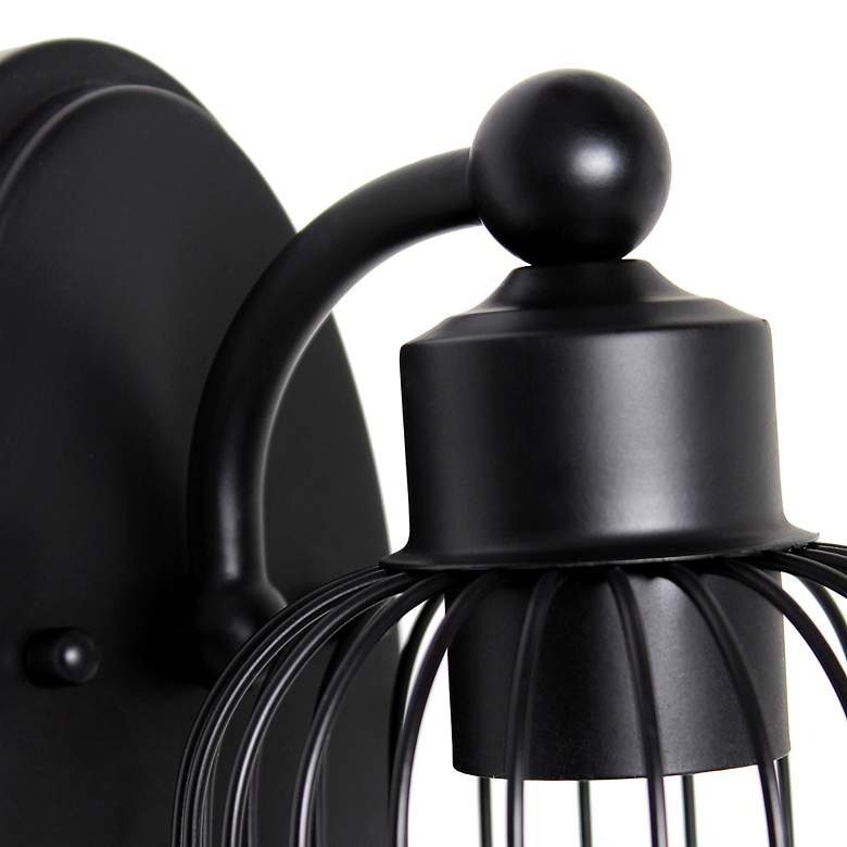 Image 3 Lalia Home Ironhouse 10.5" 1Lt Decorative Cage Wall Sconce, Black more views