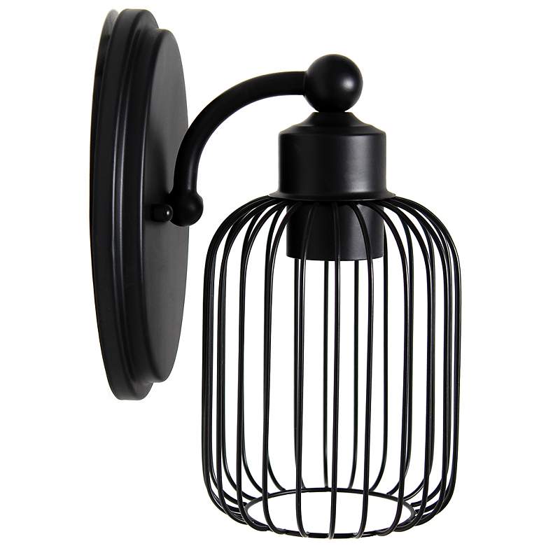 Image 5 Lalia Home Ironhouse 10.5 inch 1Lt Decorative Cage Wall Sconce, Black more views