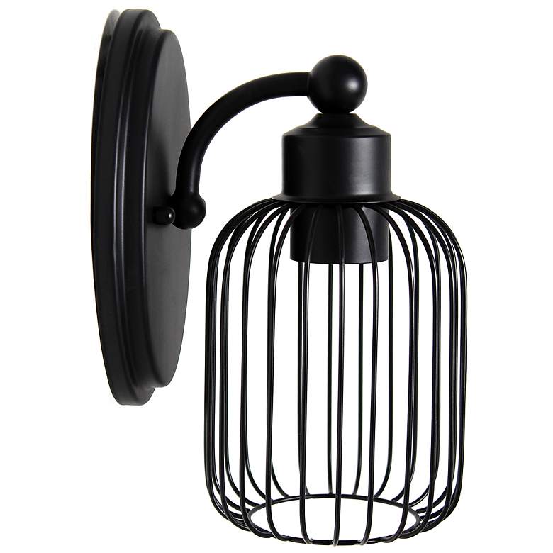 Image 5 Lalia Home Ironhouse 10.5" 1Lt Decorative Cage Wall Sconce, Black more views