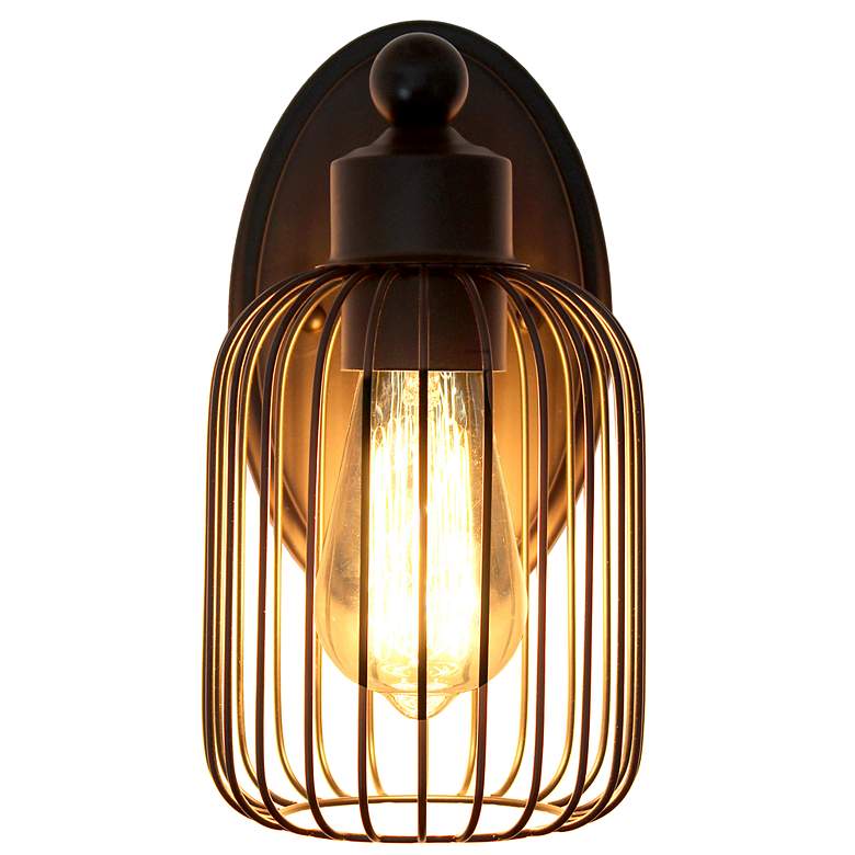 Image 6 Lalia Home Ironhouse 10.5 inch 1Lt Decorative Cage Wall Sconce, Black more views