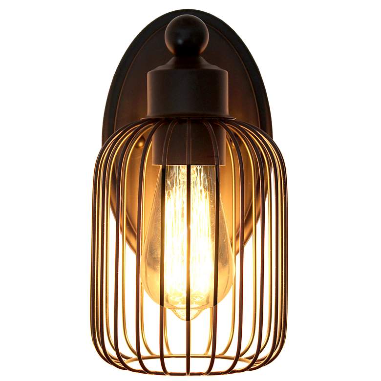 Image 6 Lalia Home Ironhouse 10.5" 1Lt Decorative Cage Wall Sconce, Black more views