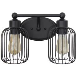 Lalia Home Ironhouse 2Lt Cage Vanity Wall Mounted Fixture, Black