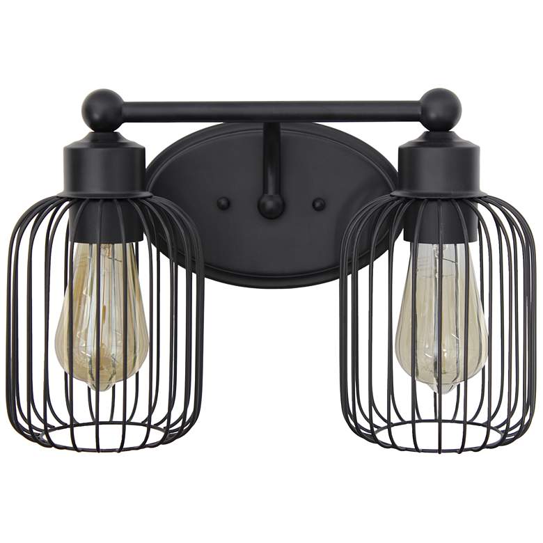 Image 1 Lalia Home Ironhouse 2Lt Cage Vanity Wall Mounted Fixture, Black