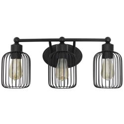 Lalia Home Ironhouse 3Lt Decorative Cage Vanity Wall Mounted Fixture, Black