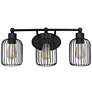 Lalia Home Ironhouse 3Lt Decorative Cage Vanity Wall Mounted Fixture, Black