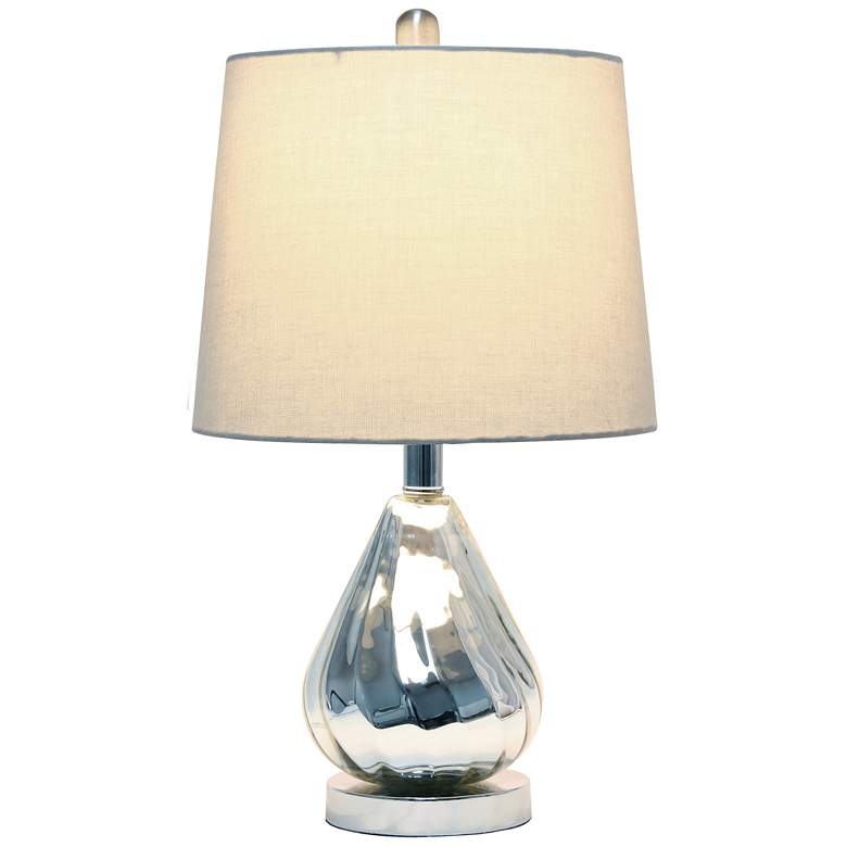Image 3 Lalia Home Kissy Pear Chrome and Gray Accent Table Lamp more views