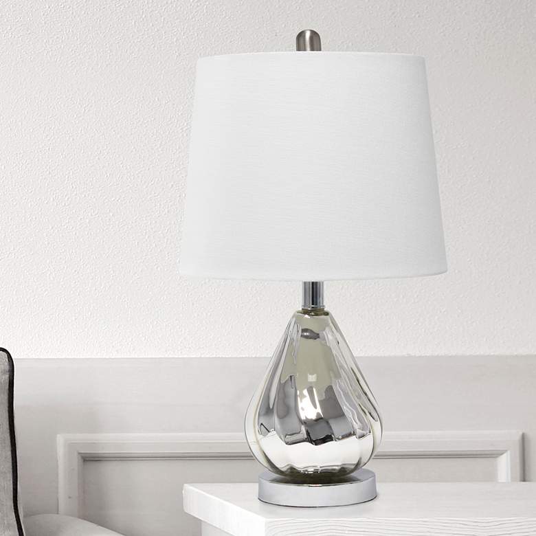 Image 1 Lalia Home Kissy Pear Chrome and White Accent Table Lamp