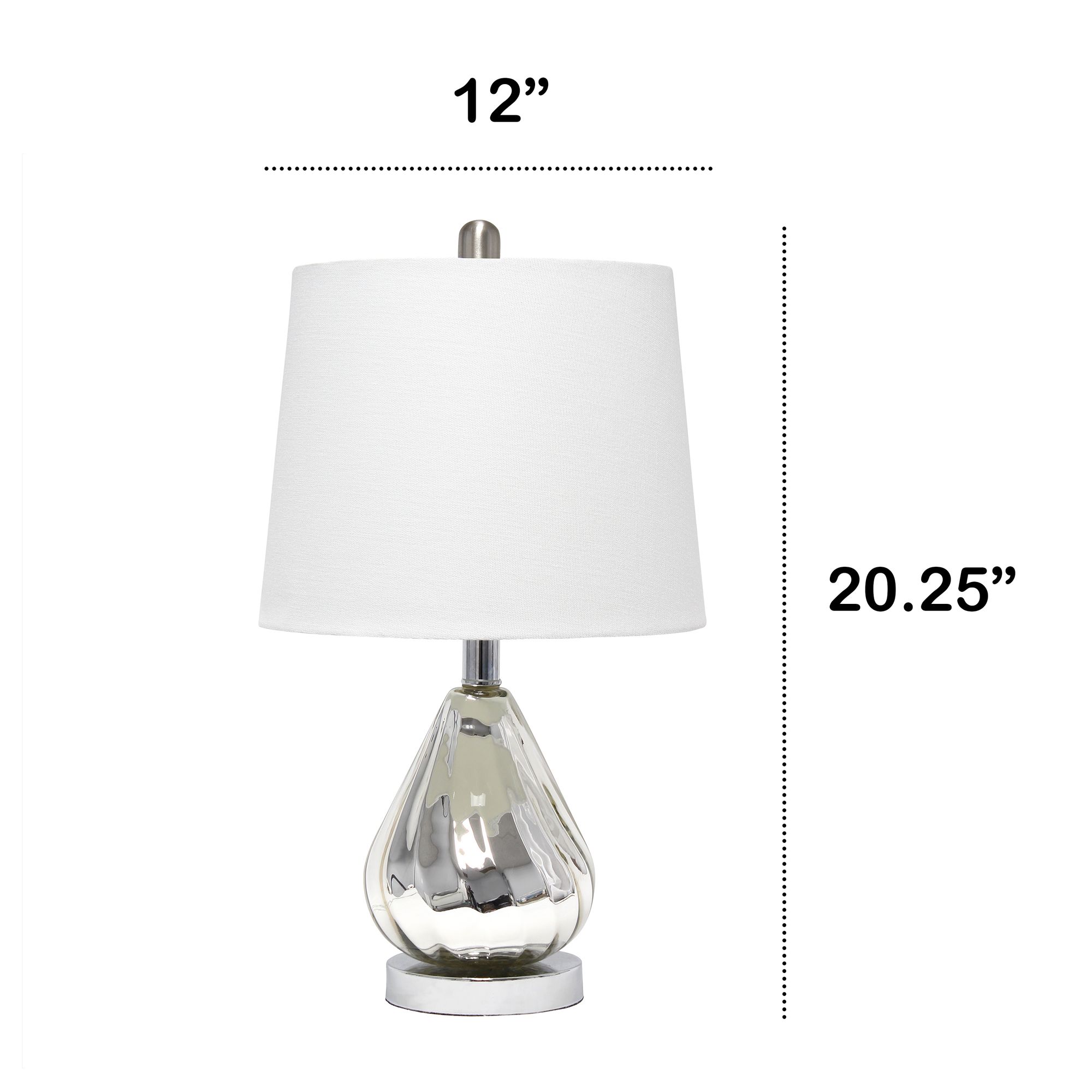 Lalia Home Kissy Pear Chrome and White Accent Table Lamp
