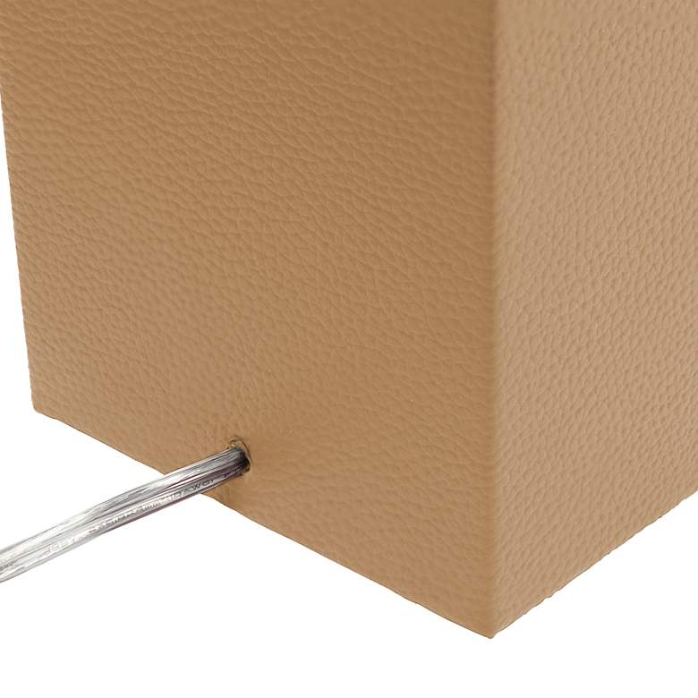 Image 6 Lalia Home Lexington 21" Beige Leather USB Accent Table Lamp more views