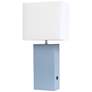 Lalia Home Lexington 21" Modern Periwinkle Blue USB Table Lamp