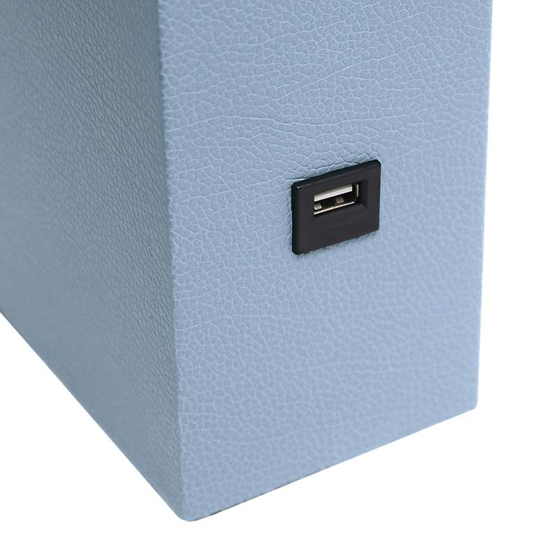 Image 5 Lalia Home Lexington 21" Modern Periwinkle Blue USB Table Lamp more views