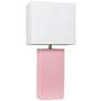 Lalia Home Lexington 21" Pink Leather Accent Table Lamp