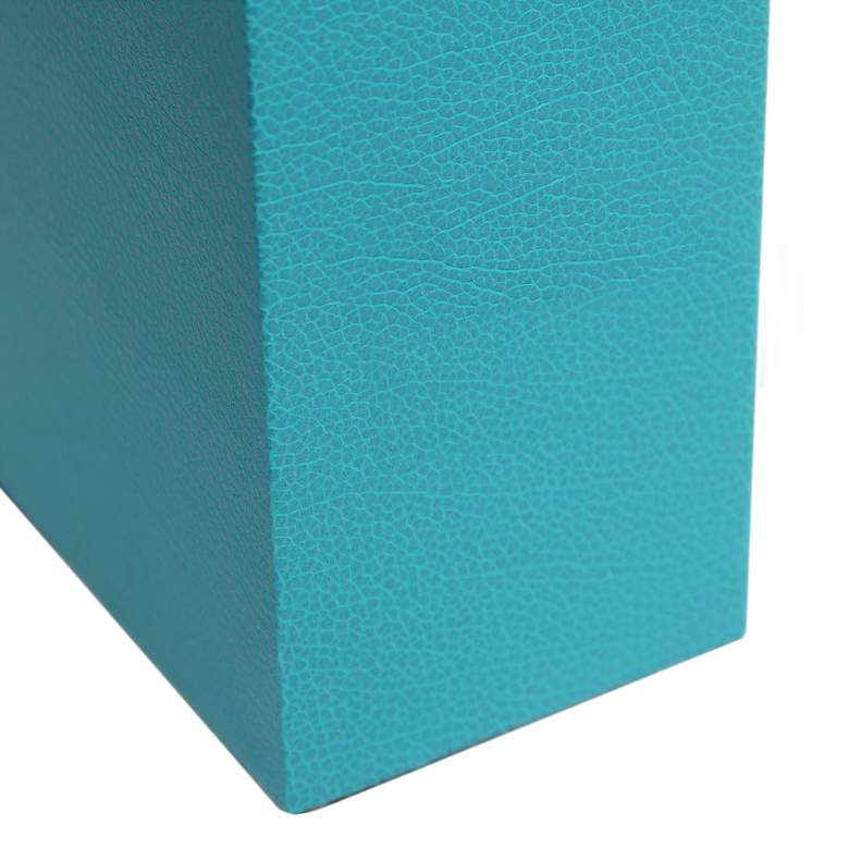 Image 5 Lalia Home Lexington 21" Teal Leather Accent Table Lamp more views