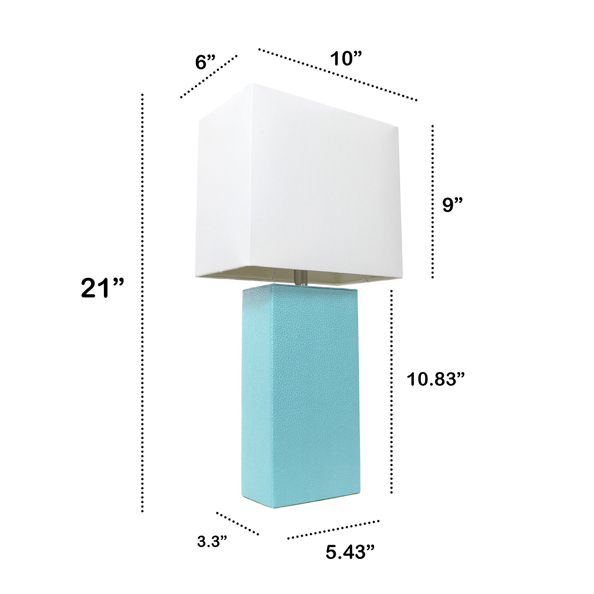 Lalia Home Lexington Aqua Leather Accent Table Lamp