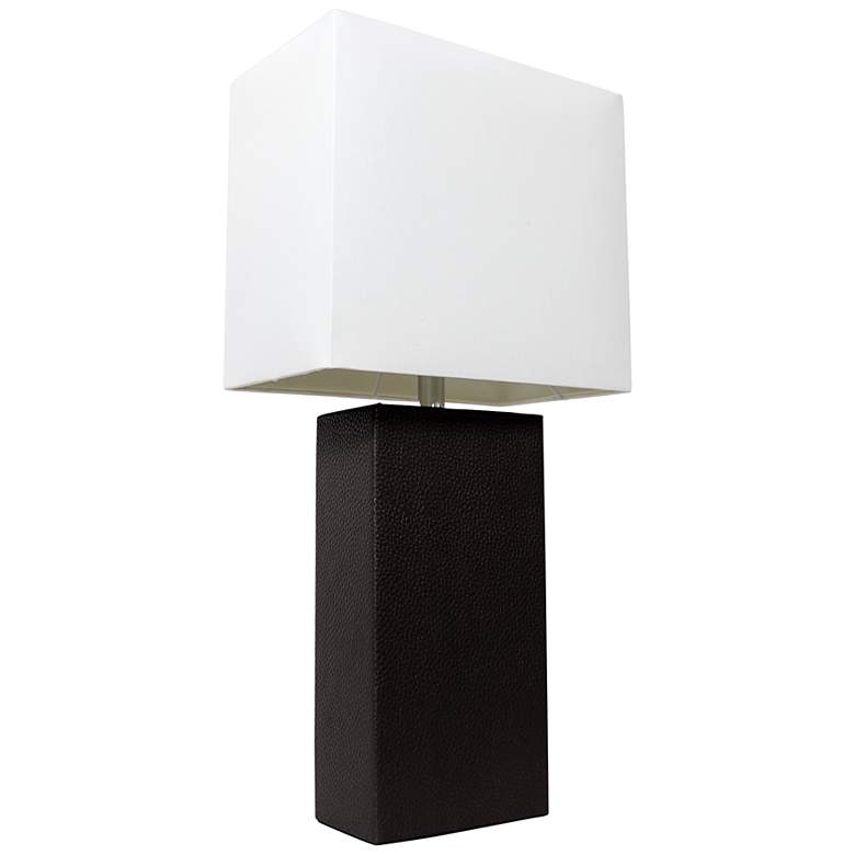 Image 2 Lalia Home Lexington Black Leather Accent Table Lamp