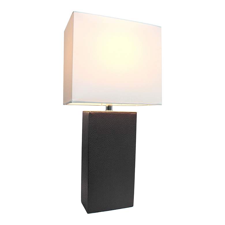 Image 7 Lalia Home Lexington Black Leather Accent Table Lamp more views