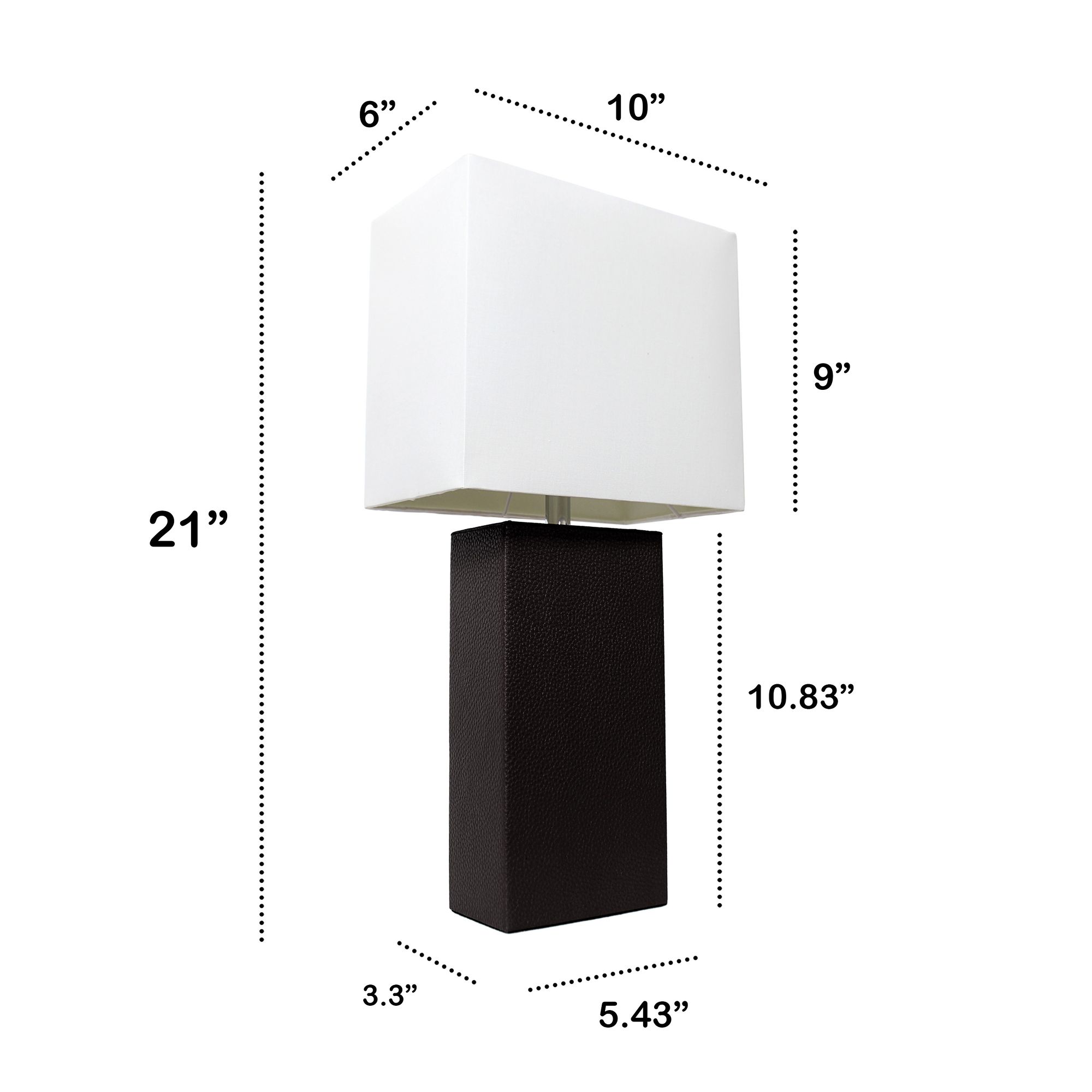 Lalia Home Lexington Black Leather Accent Table Lamp