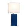 Lalia Home Lexington Blue Leather Accent Table Lamp
