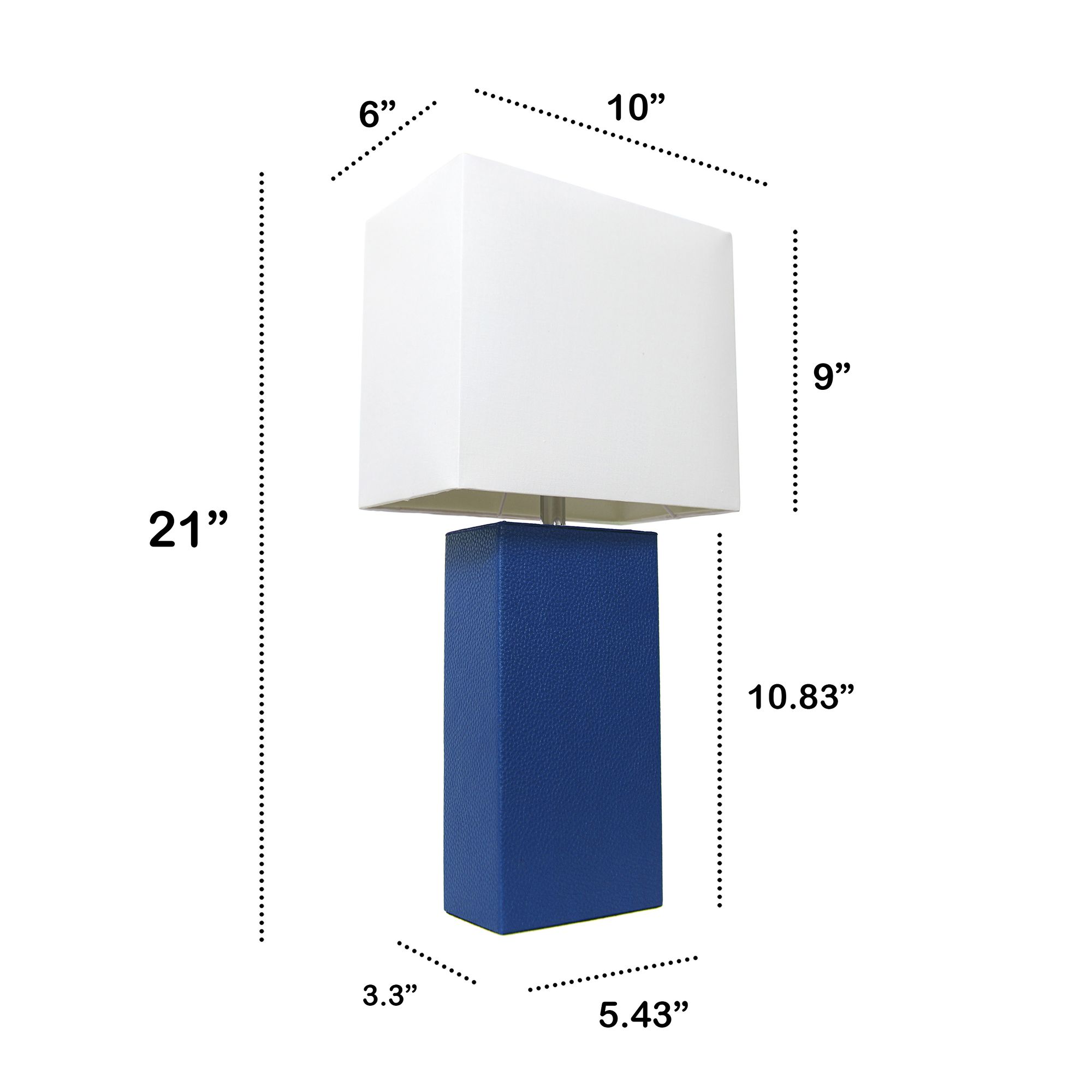 Lalia Home Lexington Blue Leather Accent Table Lamp