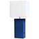 Lalia Home Lexington Blue Leather USB Accent Table Lamp