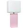 Lalia Home Lexington Blush Pink Leather Accent Table Lamp