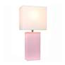 Lalia Home Lexington Blush Pink Leather Accent Table Lamp