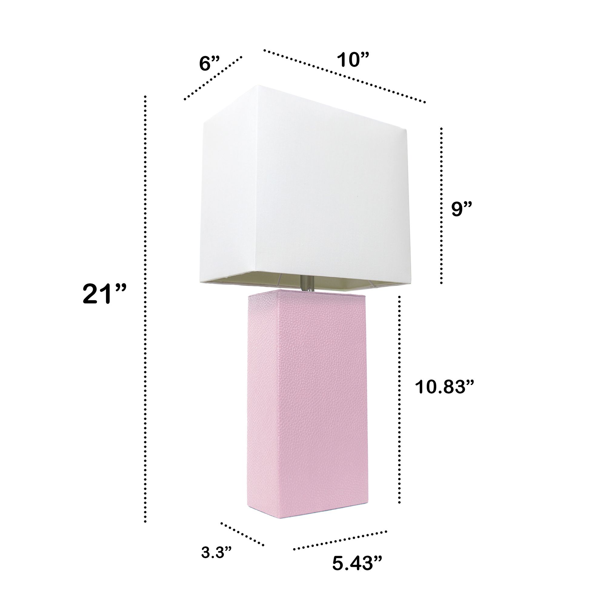 Lalia Home Lexington Blush Pink Leather Accent Table Lamp