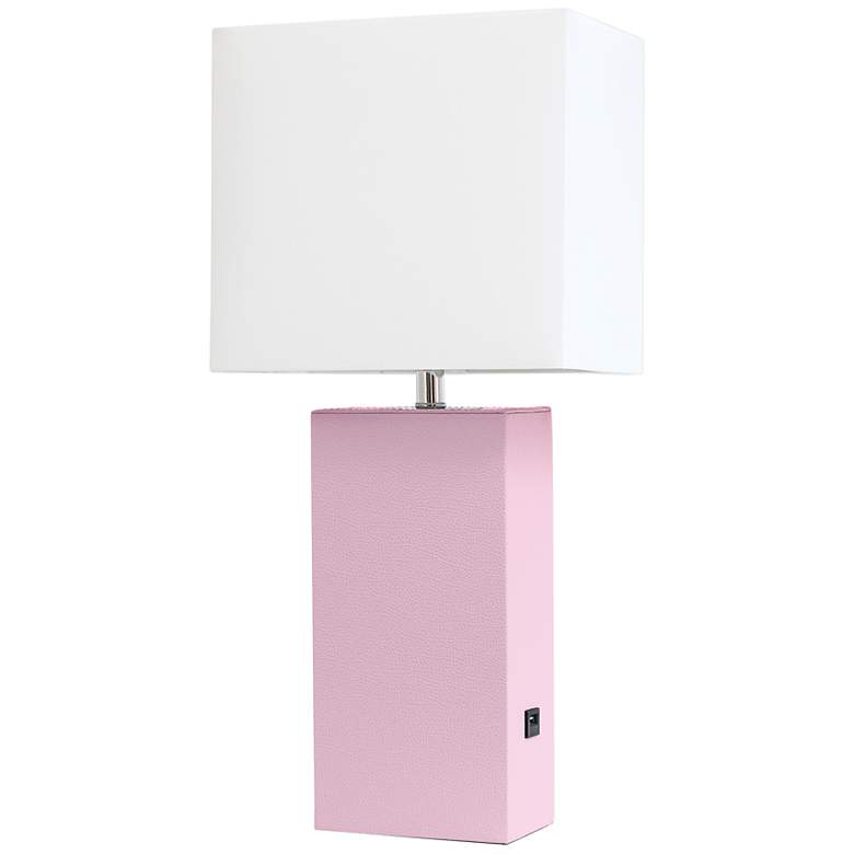 Image 2 Lalia Home Lexington Blush Pink USB Accent Table Lamp