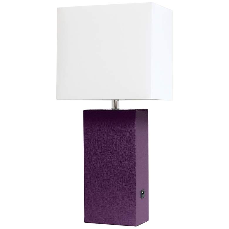Image 2 Lalia Home Lexington Eggplant Purple USB Accent Table Lamp
