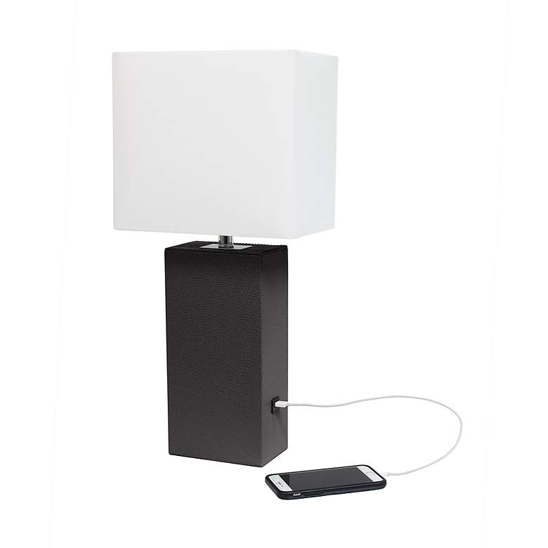 Image 7 Lalia Home Lexington Espresso Brown USB Accent Table Lamp more views