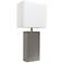 Lalia Home Lexington Gray Leather Accent Table Lamp