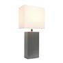 7_Lalia Home Lexington Gray Leather Accent Table Lamp more views