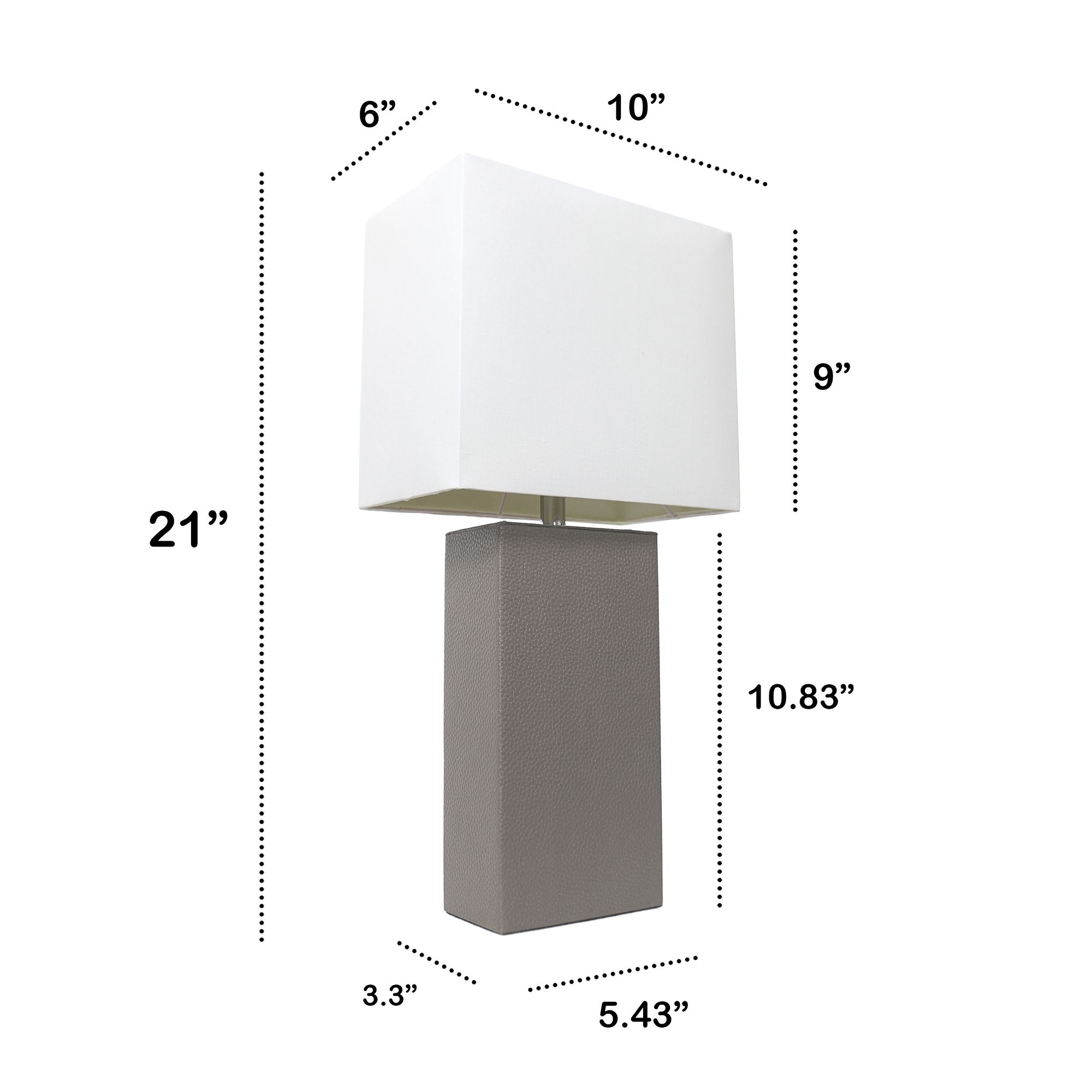 Lalia Home Lexington Gray Leather Accent Table Lamp