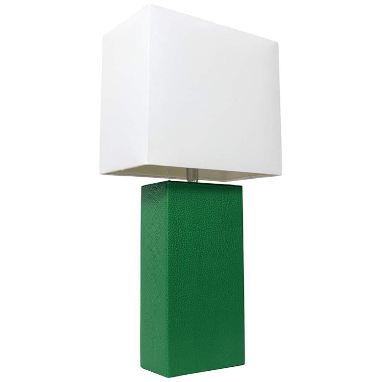 Image 2 Lalia Home Lexington Green Leather Accent Table Lamp