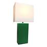Lalia Home Lexington Green Leather Accent Table Lamp