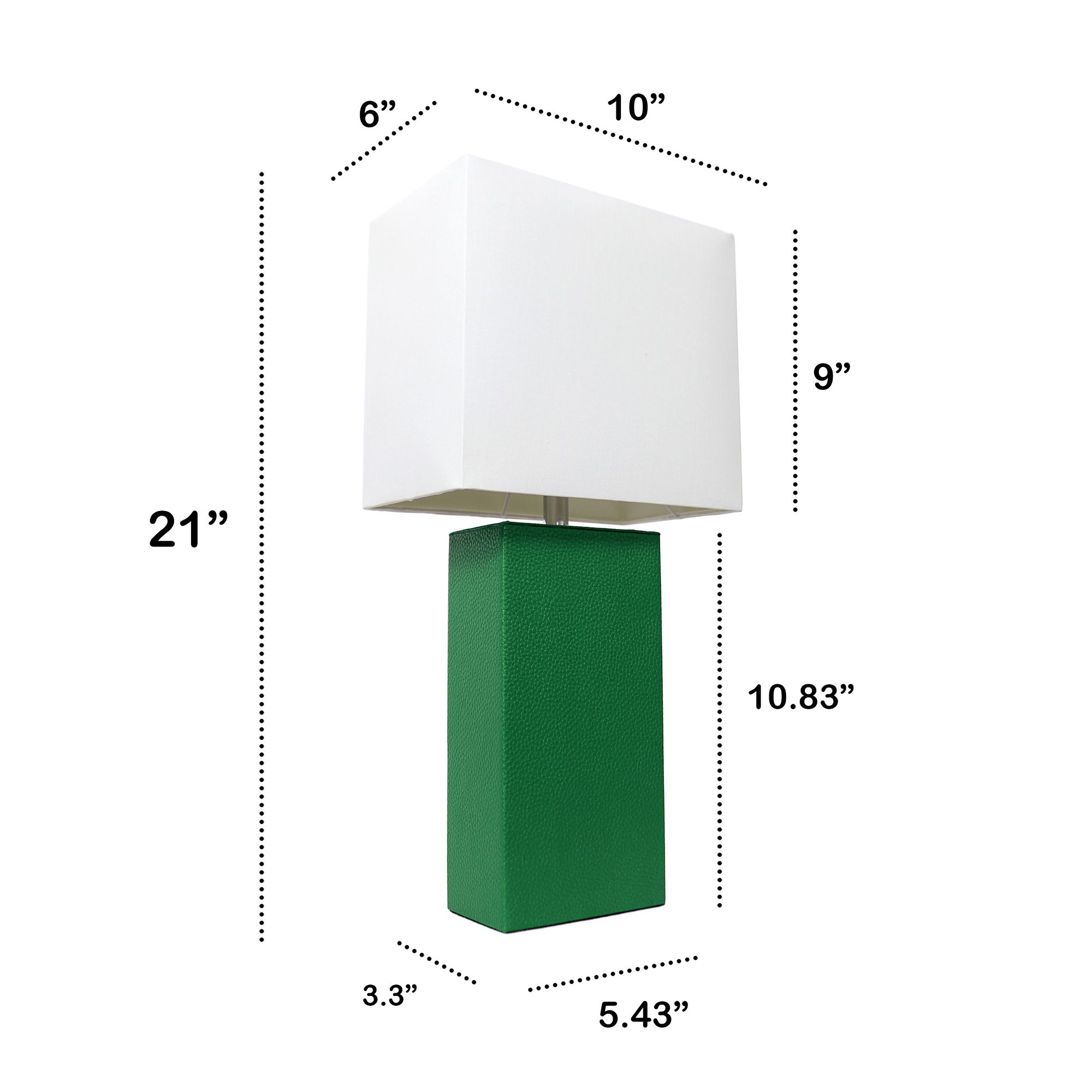 Lalia Home Lexington Green Leather Accent Table Lamp