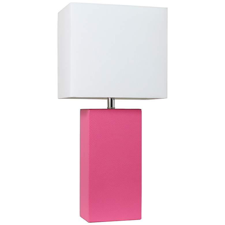 Image 2 Lalia Home Lexington Hot Pink Leather Accent Table Lamp