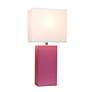 Lalia Home Lexington Hot Pink Leather Accent Table Lamp