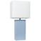Lalia Home Lexington Periwinkle Leather Accent Table Lamp