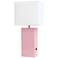 Lalia Home Lexington Pink Leather USB Accent Table Lamp