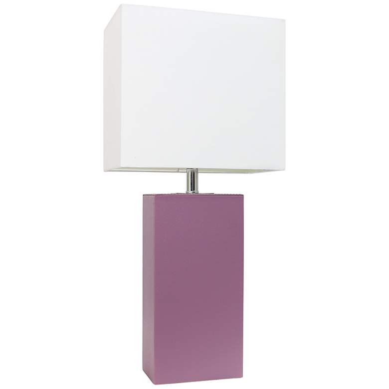 Image 2 Lalia Home Lexington Purple Leather Accent Table Lamp